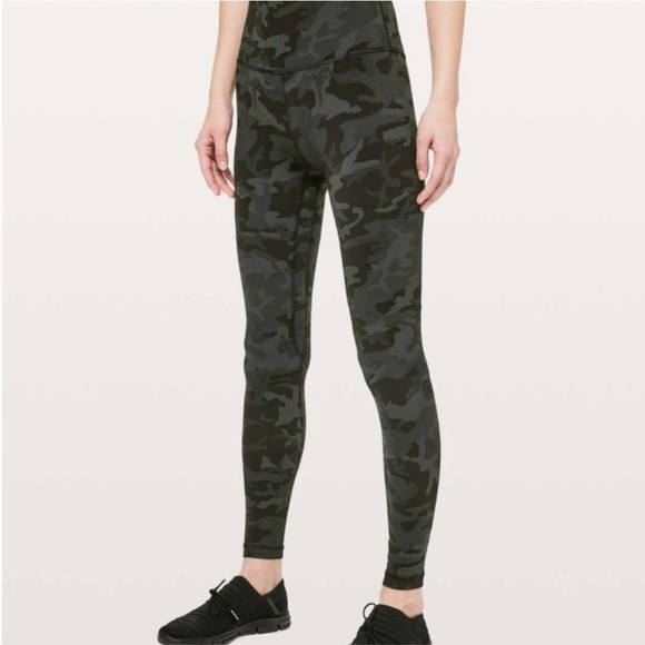 Lululemon Align Pant Full Length Incognito Camo Multi Gator Green Leggings - Picture 12 of 14